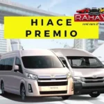 Armada Toyota Hiace Premio dan Commuter warna putih atau hitam untuk layanan sewa hiace surabaya resmi